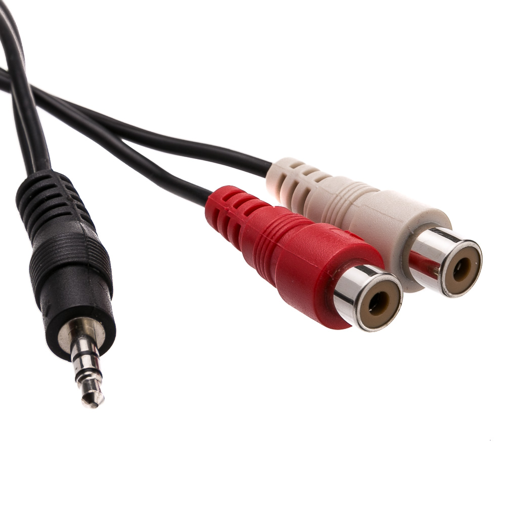 6ft 3.5mm Stereo to RCA Cable, Male 3.5mm to 2 Female RCA