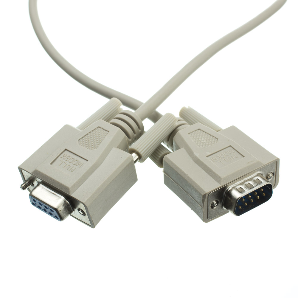 10ft Null Modem Cable  Ul  Db9 Male To Db9 Female