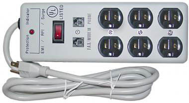 6-Outlet Protector with Fax/Phone Protection