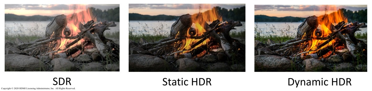 HDMI SDR and HDR comparison.