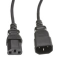 10W1-02212 - Computer / Monitor Power Extension Cord, Black, C13 to C14, 10 Amp, 12 foot