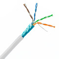 10X6-591TH - Shielded Cat5e White Solid Copper Ethernet Cable, F/UTP, POE & TAA Compliant, Pullbox, 1000 foot