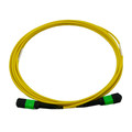 MPMP-21005 - Plenum 12 Strand MTP/APC Fiber Optic Patch Cable, Type B, Female, OS2 9/125 Singlemode, Yellow Jacket, Green Connector, 40/100 Gbps, 5 meter (16.5 foot)