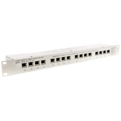 16 Channel Rackmount Video Balun with RJ45 in (16x) and BNC out (16x), 18 Volts DC Input - Part Number: 10B1-22240