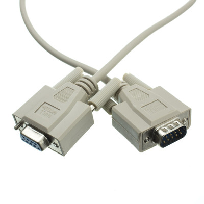 Null Modem Cable, DB9 Male to DB9 Female, UL rated, 8 Conductor, 3 foot - Part Number: 10D1-20203