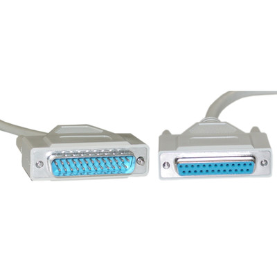 Null Modem Cable, DB25 Male to DB25 Female, 8 Conductor, 6 foot - Part Number: 10D3-08206
