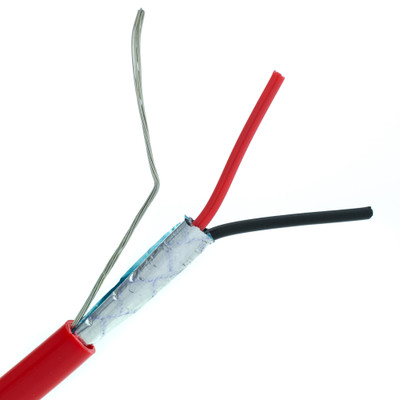 Shielded Fire Alarm / Security Cable, Red, 16/2 (16 AWG 2 Conductor), Solid, FPLR, Spool, 1000 foot - Part Number: 10F6-5271NH