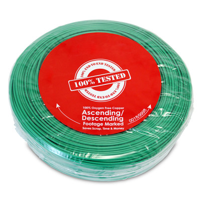 Security/Alarm Wire, Green, 22/2 (22AWG 2 Conductor), Stranded, CMR / In-wall rated, Coil Pack, 500 foot - Part Number: 10K4-0251BF