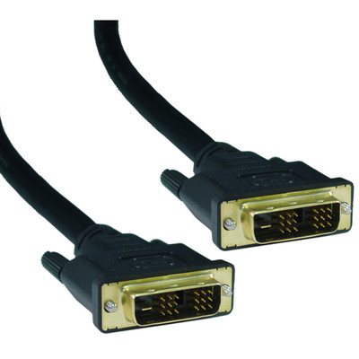 DVI-D Single Link Cable, DVI-D Male, 50 foot - Part Number: 10V1-05350BK