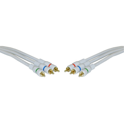 High Quality Component Video Cable, 3 RCA Male (RGB), Gold-plated Connectors, 25 foot - Part Number: 10V2-02525