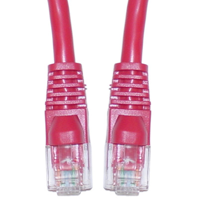 Cat5e Red Copper Ethernet Crossover Cable, Snagless/Molded Boot, 7 foot - Part Number: 10X6-33707