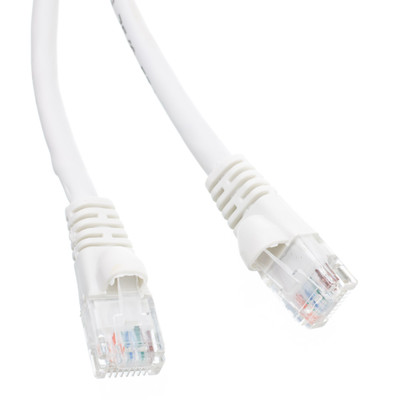 Cat5e White Copper Ethernet Patch Cable, Snagless/Molded Boot, POE Compliant, 15 foot - Part Number: 10X6-09115