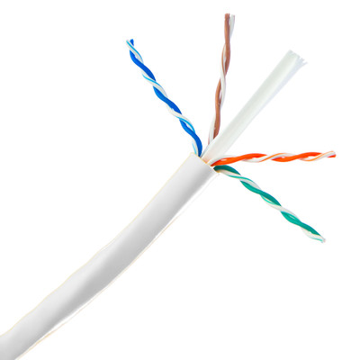 Bulk Cat6 White Ethernet Cable, Solid, UTP (Unshielded Twisted Pair), Inwall Rated(CM), POE & TAA Compliant, Comzon C2053 Pullbox, 1000 foot - Part Number: 10X8-091TH