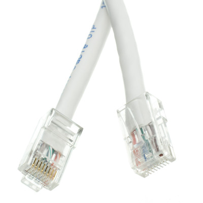 Cat6 White Copper Ethernet Patch Cable, Bootless, POE Compliant, 6 foot - Part Number: 10X8-19106