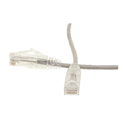 Cat6 Gray Slim Ethernet Patch Cable, Snagless/Molded Boot, POE Compliant, 3 foot - Part Number: 10X8-82103