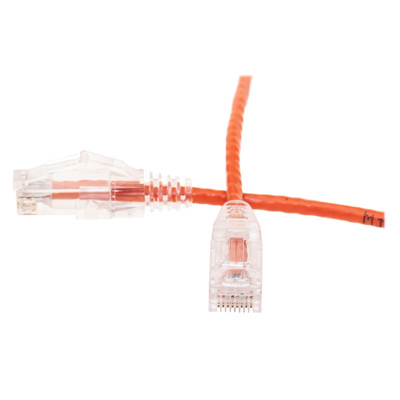 Cat6 Orange Slim Ethernet Patch Cable, Snagless/Molded Boot, POE Compliant, 5 foot - Part Number: 10X8-83105