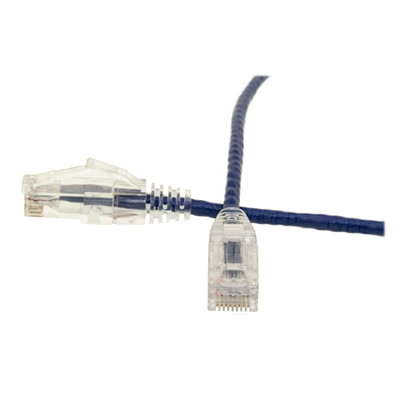 Cat6 Purple Slim Ethernet Patch Cable, Snagless/Molded Boot, POE Compliant, 1 foot - Part Number: 10X8-84101
