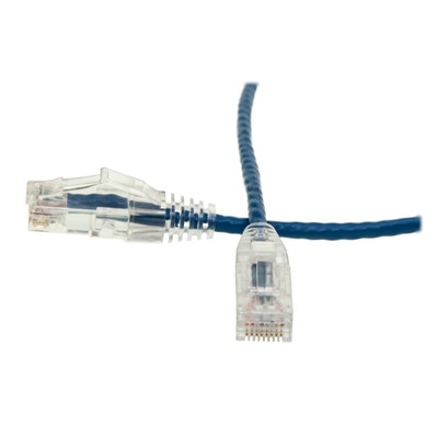 Cat6 Blue Slim Ethernet Patch Cable, Snagless/Molded Boot, POE Compliant, 14 foot - Part Number: 10X8-86114