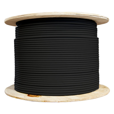 Cat6a Black Copper Ethernet Cable, 10 Gigabit Stranded, UTP (Unshielded Twisted Pair), POE Compliant, 500Mhz, 24 AWG, Spool, 1000 foot - Part Number: 13X6-022MH