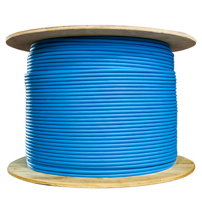 Cat6a Blue Copper Ethernet Cable, 10 Gigabit Stranded, UTP (Unshielded Twisted Pair), POE Compliant, 500Mhz, 24 AWG, Spool, 1000 foot - Part Number: 13X6-061MH