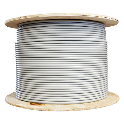 S/FTP Cat6a Ethernet Cable, Gray, Stranded Copper, 26AWG, Spool - 1000 foot - Part Number: 13X6-521MH