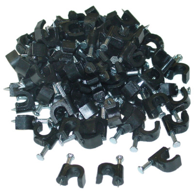 RG6 Cable Clip, Black (100 pieces per bag) - Part Number: 200-960
