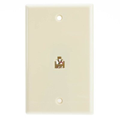 2 Line Telephone Wall Plate, Beige/Ivory, RJ11, 4 Conductor - Part Number: 300-204IV