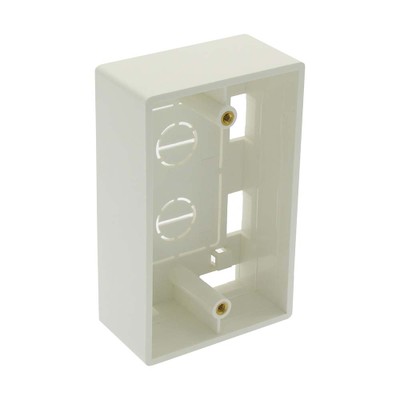 Surface mount box, single gang, white, includes mounting screws and double sided adhesive pad - Part Number: 300-626WH
