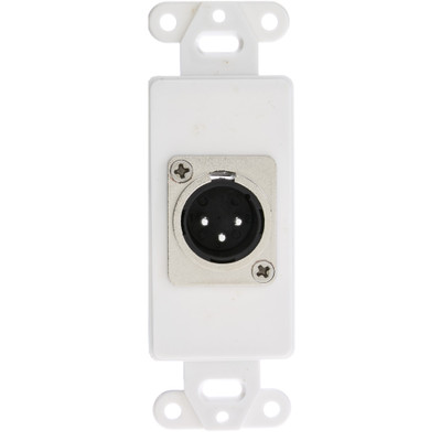 Decora Wall Plate Insert, White, XLR Male to Solder Type - Part Number: 301-1004