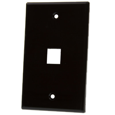 Keystone Wall Plate, Black, 1 Port, Single Gang - Part Number: 3012-02201