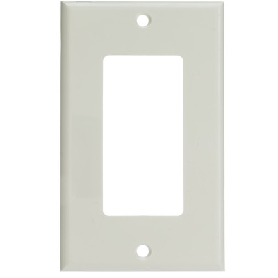 Decora Wall Plate, White, 1 Hole, Single Gang - Part Number: 302-1-W