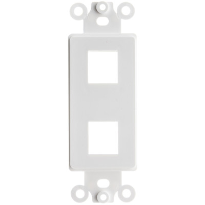 Decora Wall Plate Insert, White, 2 Hole for Keystone Jack - Part Number: 302-2D-W