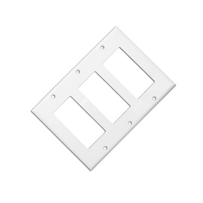 Wall Plate, White, Blank Decora, Triple Gang - Part Number: 302-3-W