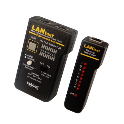 Lan Tester Network Cable tester, Pin Configuration/Wire Map Results, Black - Part Number: 30D1-56552
