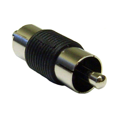 RCA Coupler / Gender Changer, RCA Male to RCA Male, Nickel Plated - Part Number: 30R1-00100