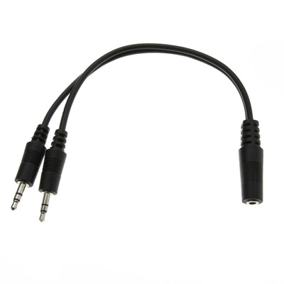 3.5mm Stereo Y Cable, 3.5mm Stereo Female to Dual 3.5mm Stereo Male, 6 inch - Part Number: 30S1-35260