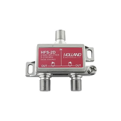 2 Ghz Coaxial Cable Splitter, High Frequency Satellite/Broadband Splitter, 1 x F-Pin female input & 2 x F-Pin female output, DC passing on all output ports. - Part Number: 30X3-10002