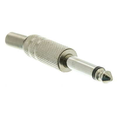 1/4 inch Male Mono Connector, Solder Type, Metal - Part Number: 30XR-20100