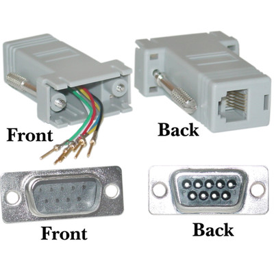 Modular Adapter, Gray, DB9 Male to RJ12 Jack - Part Number: 31D1-16200