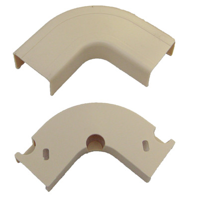 3/4 inch Surface Mount Cable Raceway, Ivory, Flat 90 Degree Elbow - Part Number: 31R1-001IV