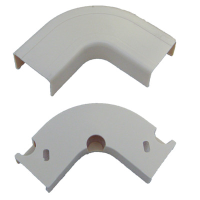 1.25 inch Surface Mount Cable Raceway, White, Flat 90 Degree Elbow - Part Number: 31R2-001WH