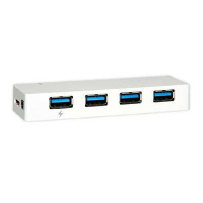 USB 3.2 Gen 1x1 Super Speed 4 Port Hub, 5 Gbps, White, Self Powered - Part Number: 41U3-32004