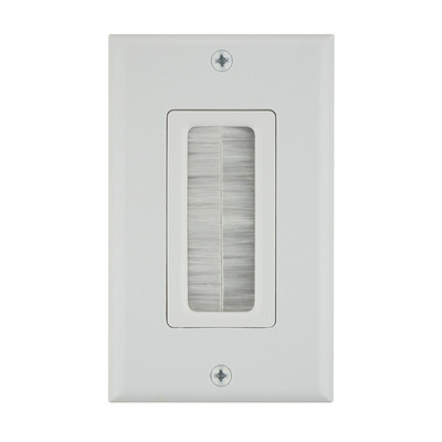 Decora Wall Plate Insert, Brush Style Pass Through, White - Part Number: 45-0018-WH
