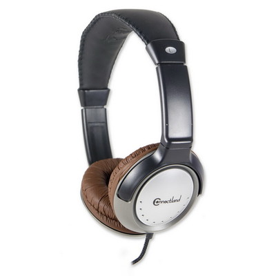 Circumaural Stereo Headphone with In-line Microphone, Brown, Volume Control, On/Off Switch - Part Number: 5002-20200