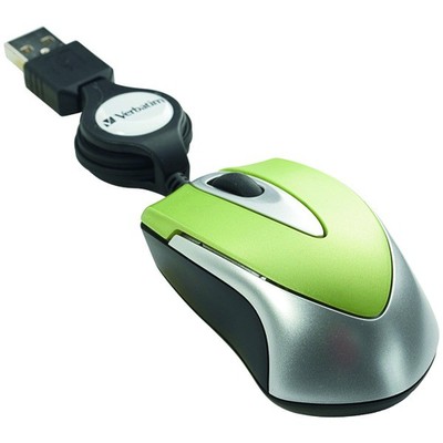 Mini Optical Travel Mouse, USB, Green - Part Number: 50M1-01240