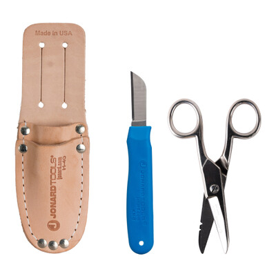 Jonard Tools Splicers Kit - Scissors, Knife, & Leather Pouch - TK-400 - Part Number: 90J1-00034