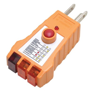 Receptacle Tester for GFCI Outlets tests NEMA 5-15P sockets for correct wiring - Part Number: 90W1-80110