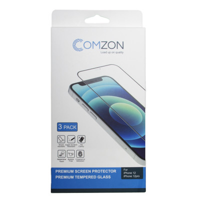 iPhone 12/12Pro Screen Protector & Installation Kit, 3pk - Comzon