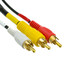 Stereo/VCR RCA Cable, 2 RCA (Audio) + RCA RG59 Video, Gold-plated Connectors, 3 foot - Part Number: 10R3-01103