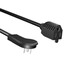 Power Extension Cord, Black, Low Profile Right Angle NEMA 5-15P to NEMA 5-15R, 13 Amp, 16 AWG, 3 foot - Part Number: 10W2-04303